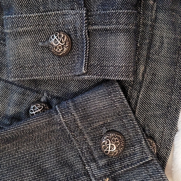 Skull Rock & Republic Denim Jacket Girl's Size 10 - Picture 5 of 9
